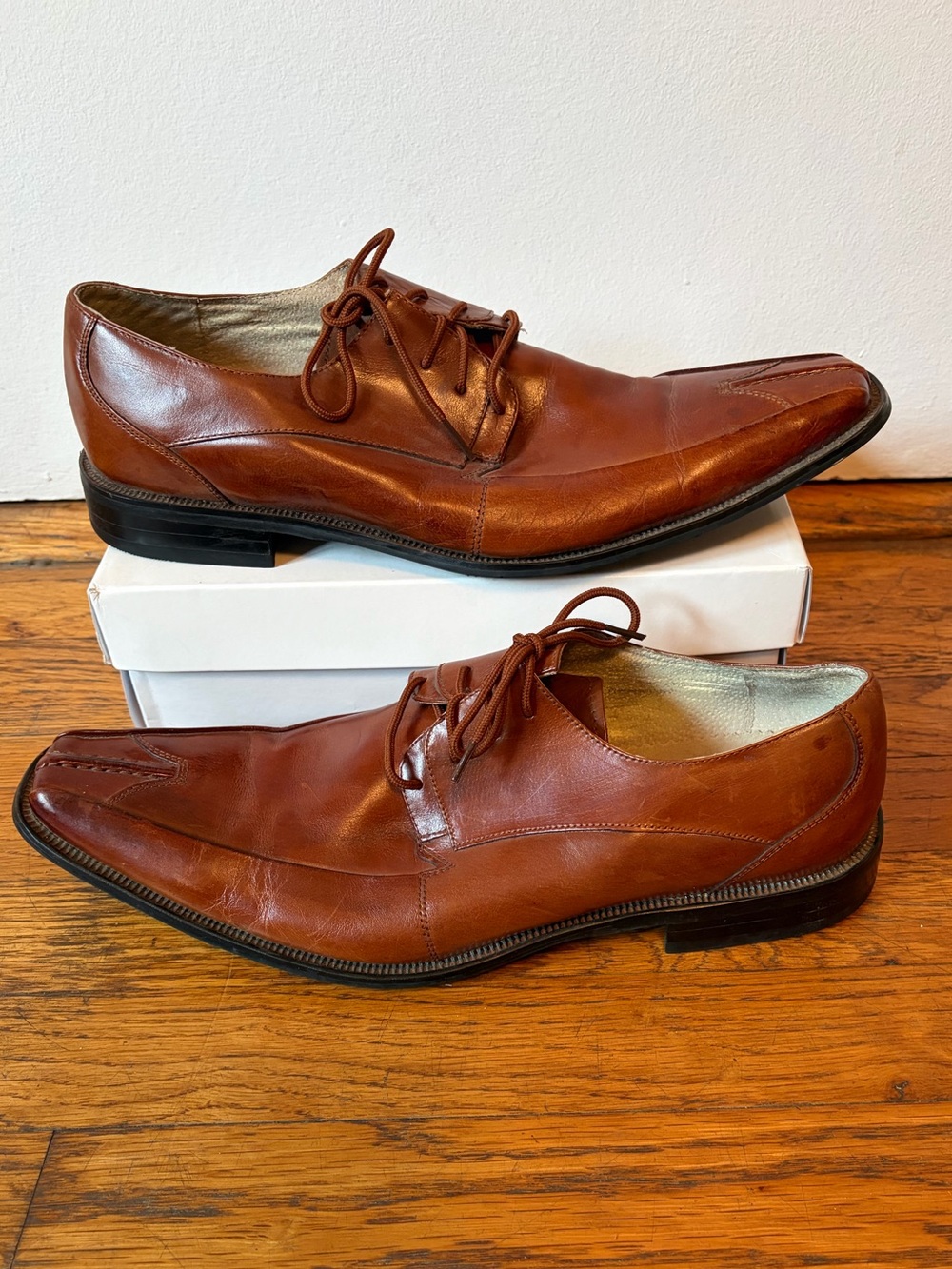 Men's Brown Leather Lace-Up Dress Shoes